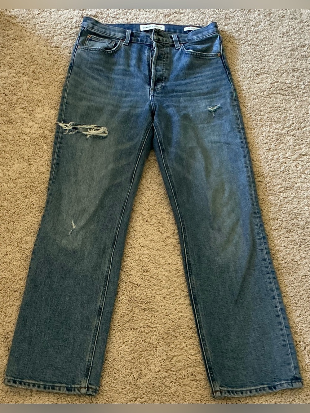 Denim Forum Women's Arlo Straight-Leg Distressed Jeans